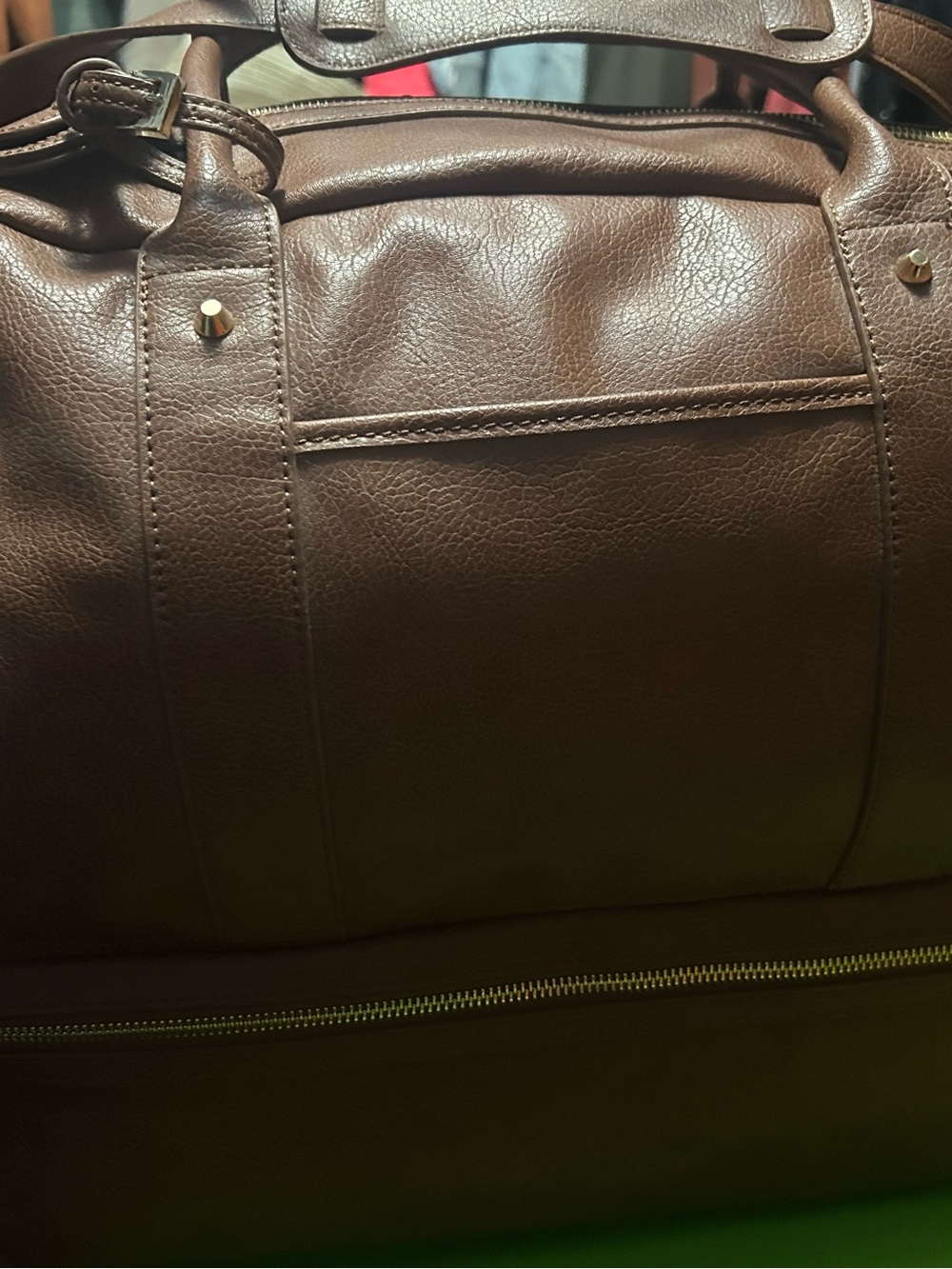 Sole Society Brown Leather-Look Travel Duffel